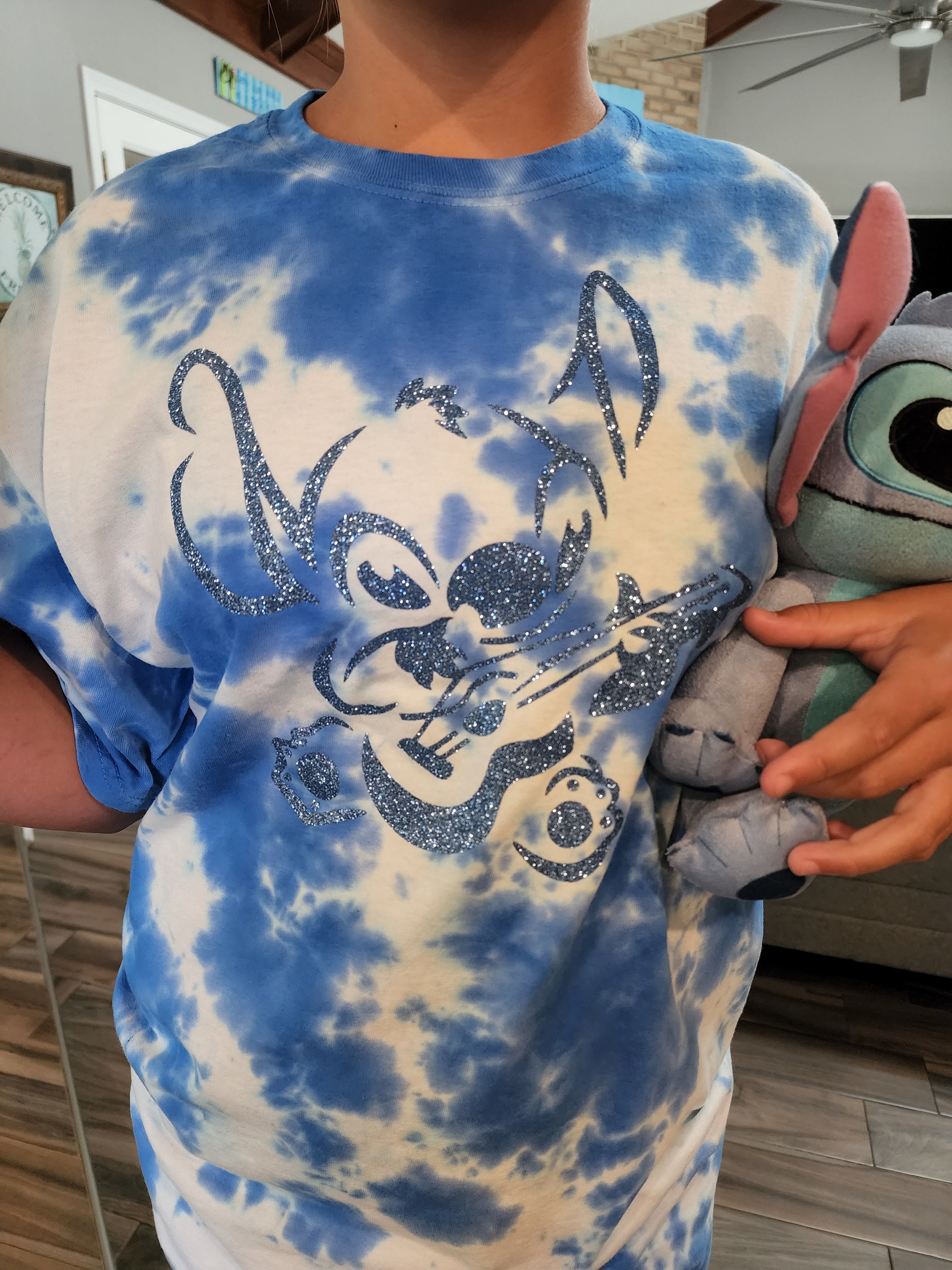 Stitch Tie-Dye Glitter Tee