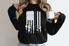 Thin Blue Rifle Flag Shirt