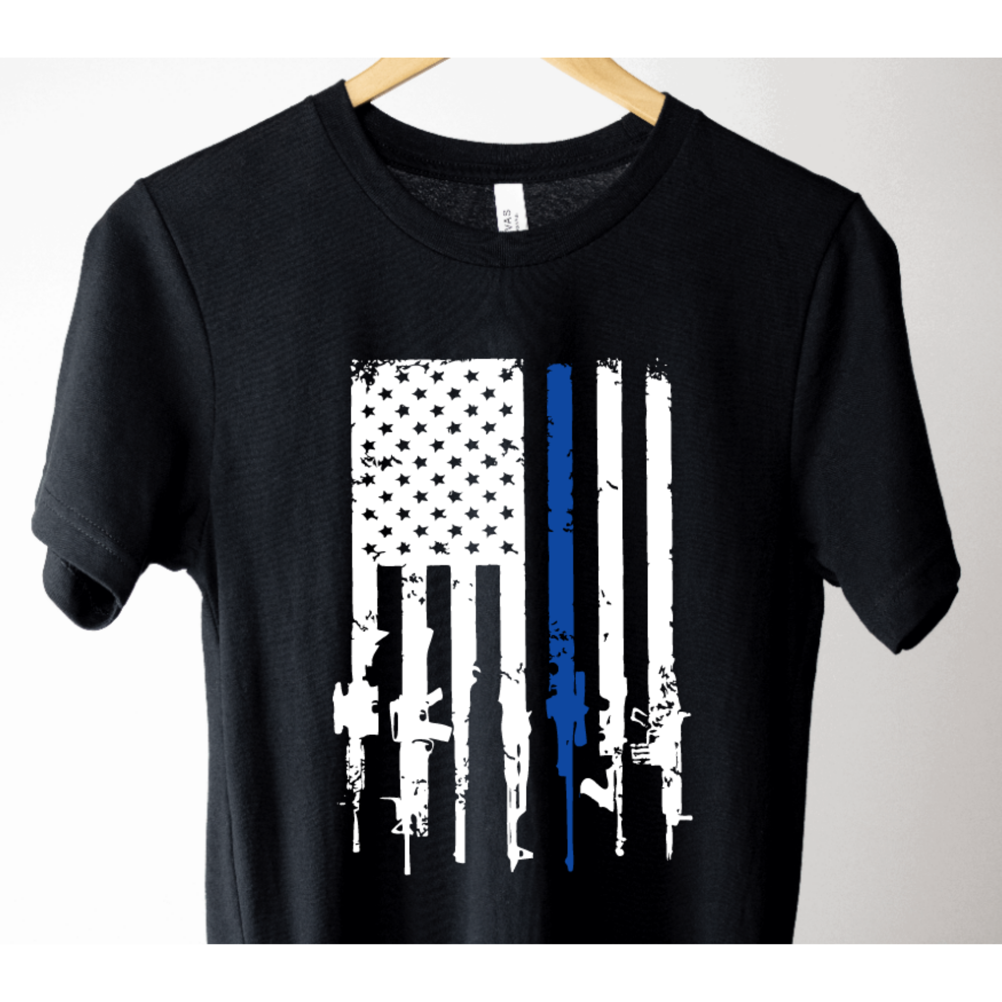 Thin Blue Rifle Flag Shirt