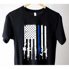 Thin Blue Rifle Flag Shirt