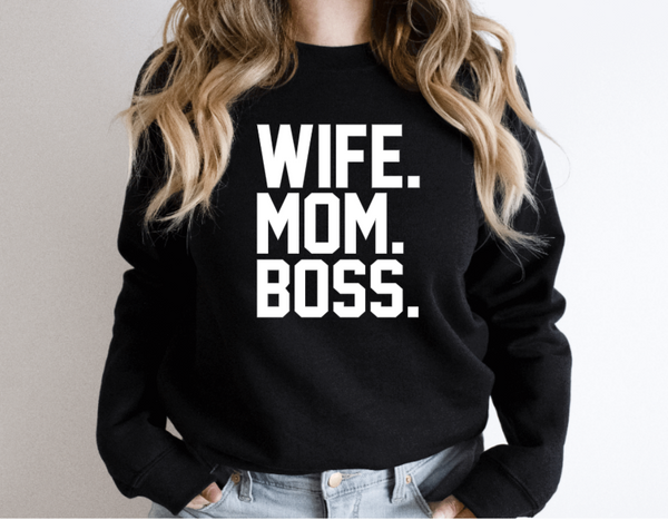 Mom wife boss sweatshirt hotsell
