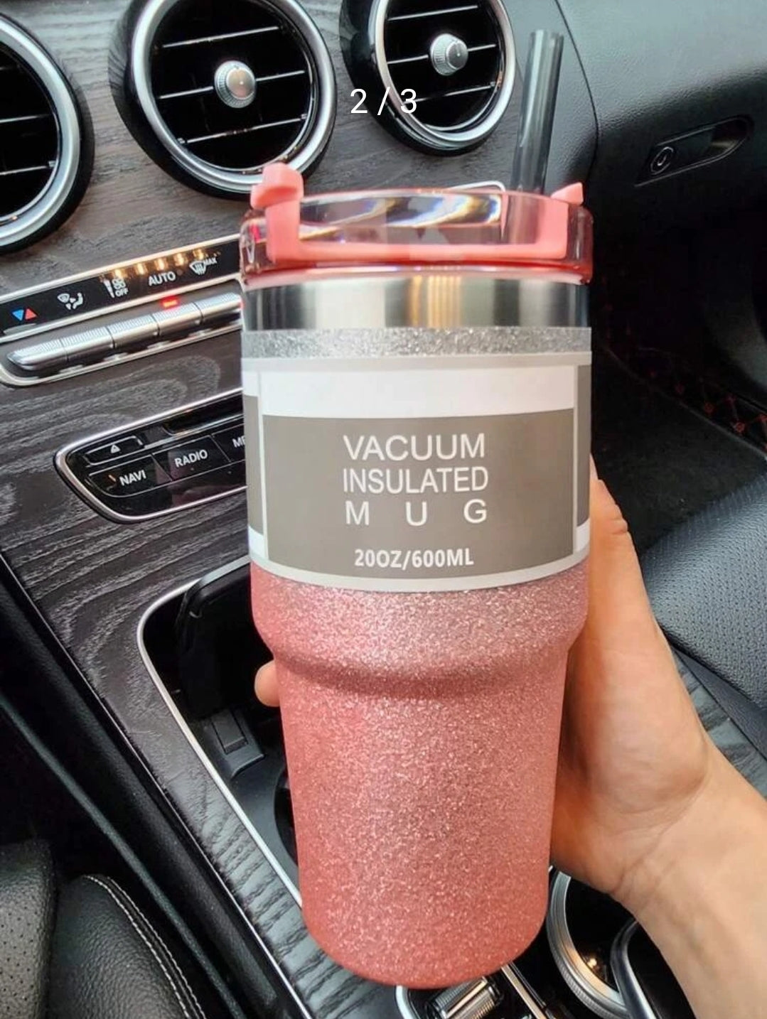 Ombre Glitter Tumbler with Straw