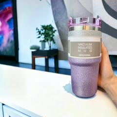 Ombre Glitter Tumbler with Straw