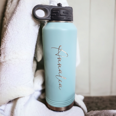 Personalized Stainless Steel Water Bottle with Flip Top Lid