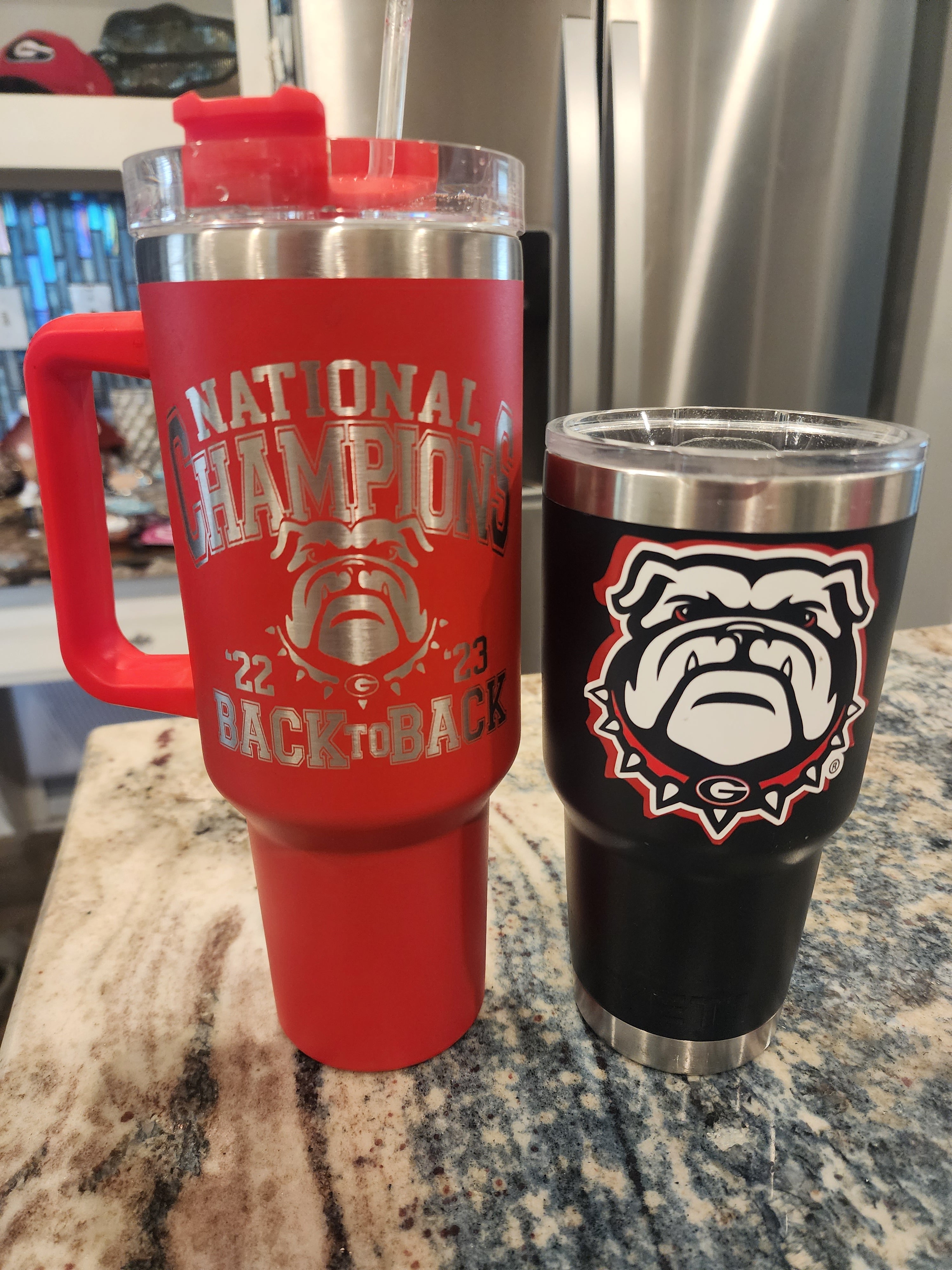 30 oz Rhinestone Georgia Bulldogs Yeti Rambler Travel Cup: College