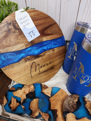 Custom Closing Gift Set- Acacia Wood River Resin Set