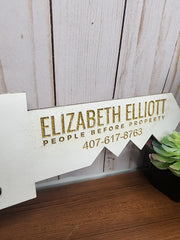 Sold Realtor Key Sign with Glitter Accents