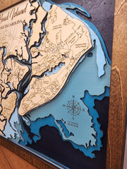 Hilton Head Island Layered 3D Wood Map