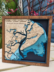 Hilton Head Island Layered 3D Wood Map