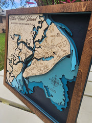 Hilton Head Island Layered 3D Wood Map