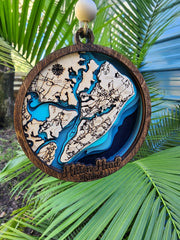 Hilton Head Island Layered 3D Map Ornament