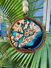 Hilton Head Island Layered 3D Map Ornament