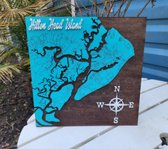 Hilton Head Island Layered 3D Wood Map