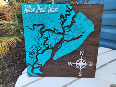 Hilton Head Island Layered 3D Wood Map