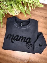 Black Monochromatic Mama Puff Shirt