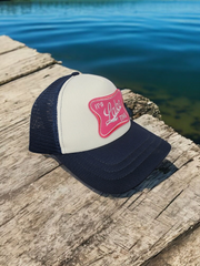 It's Lake Time Flat Bill Snapback Trucker Patch Hat