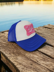 It's Lake Time Flat Bill Snapback Trucker Patch Hat