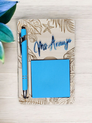 Custom Beach Themed Sticky Note Holder & Pen Set
