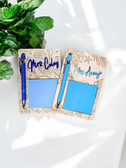 Custom Beach Themed Sticky Note Holder & Pen Set