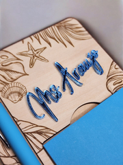 Custom Beach Themed Sticky Note Holder & Pen Set