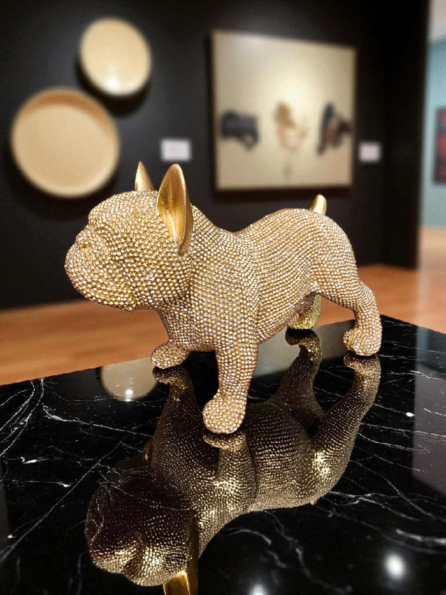 French Bulldog Rhinestone Statue