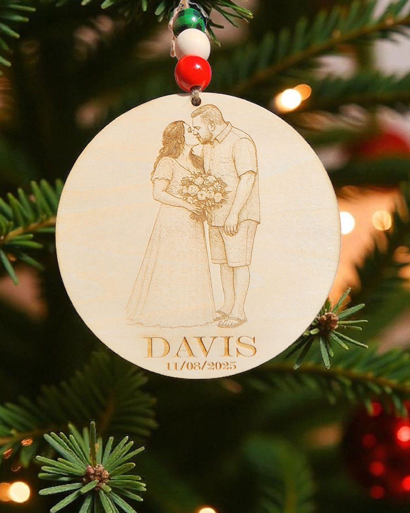 Custom Engraved Photo Ornament