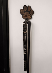 Custom Engraved Dog Leash Paw Print Hook