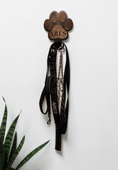 Custom Engraved Dog Leash Paw Print Hook