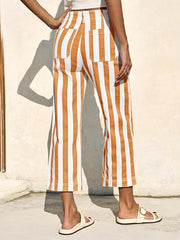 Gators Orange Striped Straight Leg Denim Pants