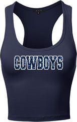 Cowboys Navy Glitter Top