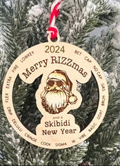 Merry Rizzmas and a Skibidi New Year Christmas Tree Ornament