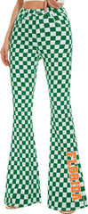 Florida Glitter Checkered Bell Bottom Jeans