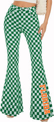 Florida Glitter Checkered Bell Bottom Jeans