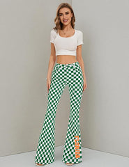 Florida Glitter Checkered Bell Bottom Jeans