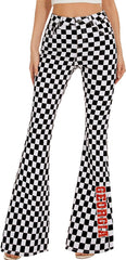 Georgia Glitter Checkered Bell Bottom Jeans