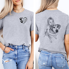 Custom Pet Portrait Line Art Shirt