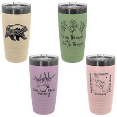 Custom Laser Engraved Matte Black Tumblers