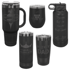 Custom Laser Engraved Matte Black Tumblers