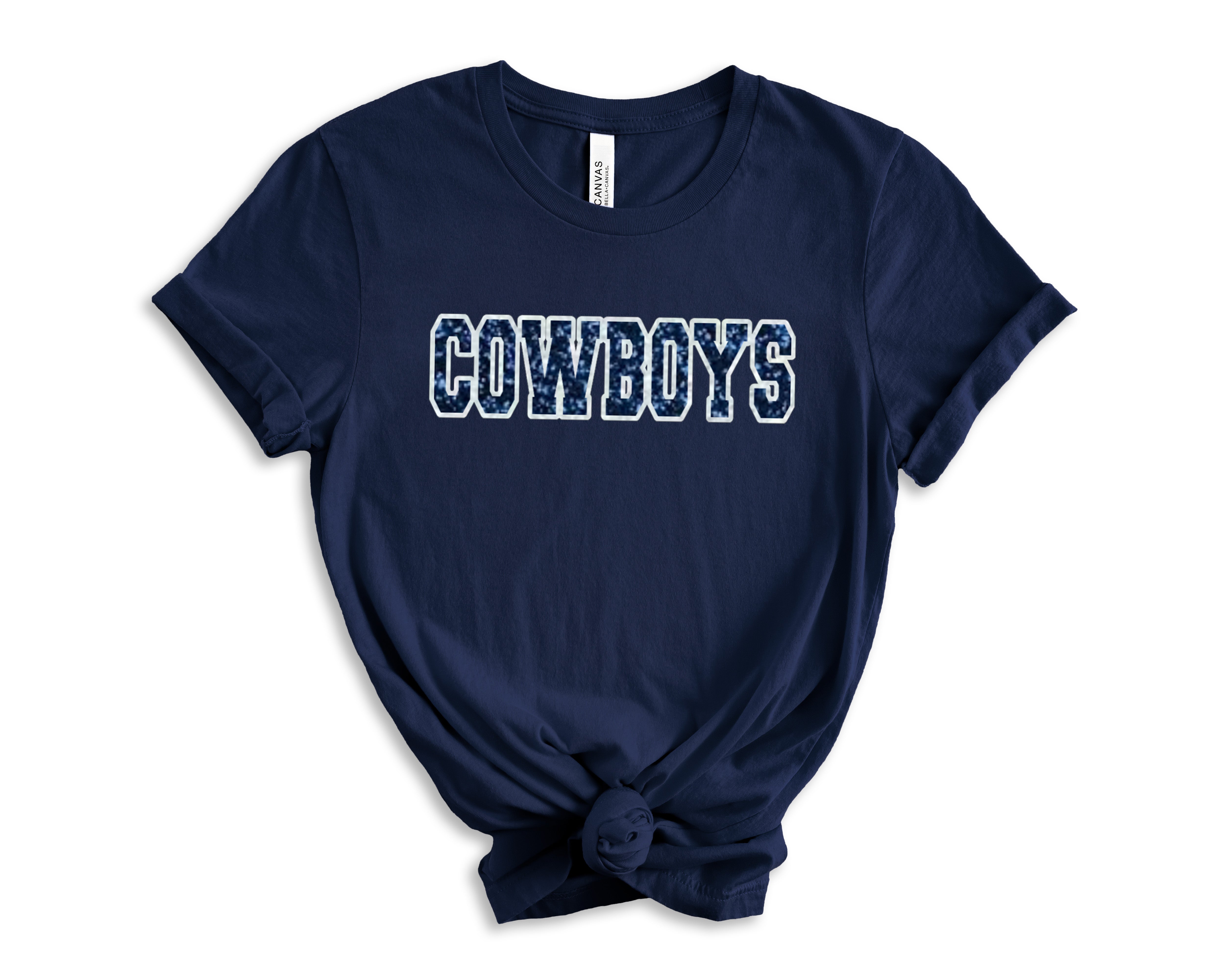 Cowboys Navy Glitter Top