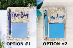 Custom Beach Themed Sticky Note Holder & Pen Set