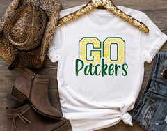 Green Bay Go Packers Inspired Glitter Shirt