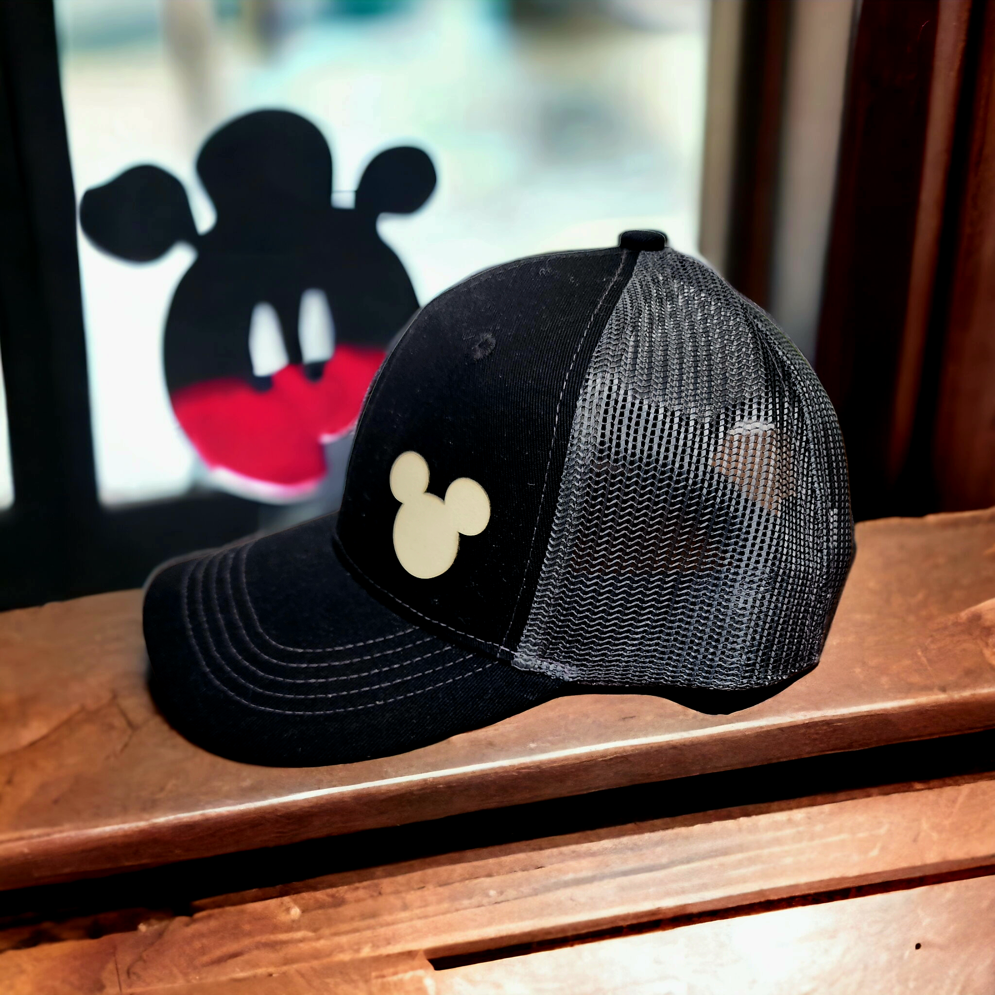 Mickey Leather Patch Hat