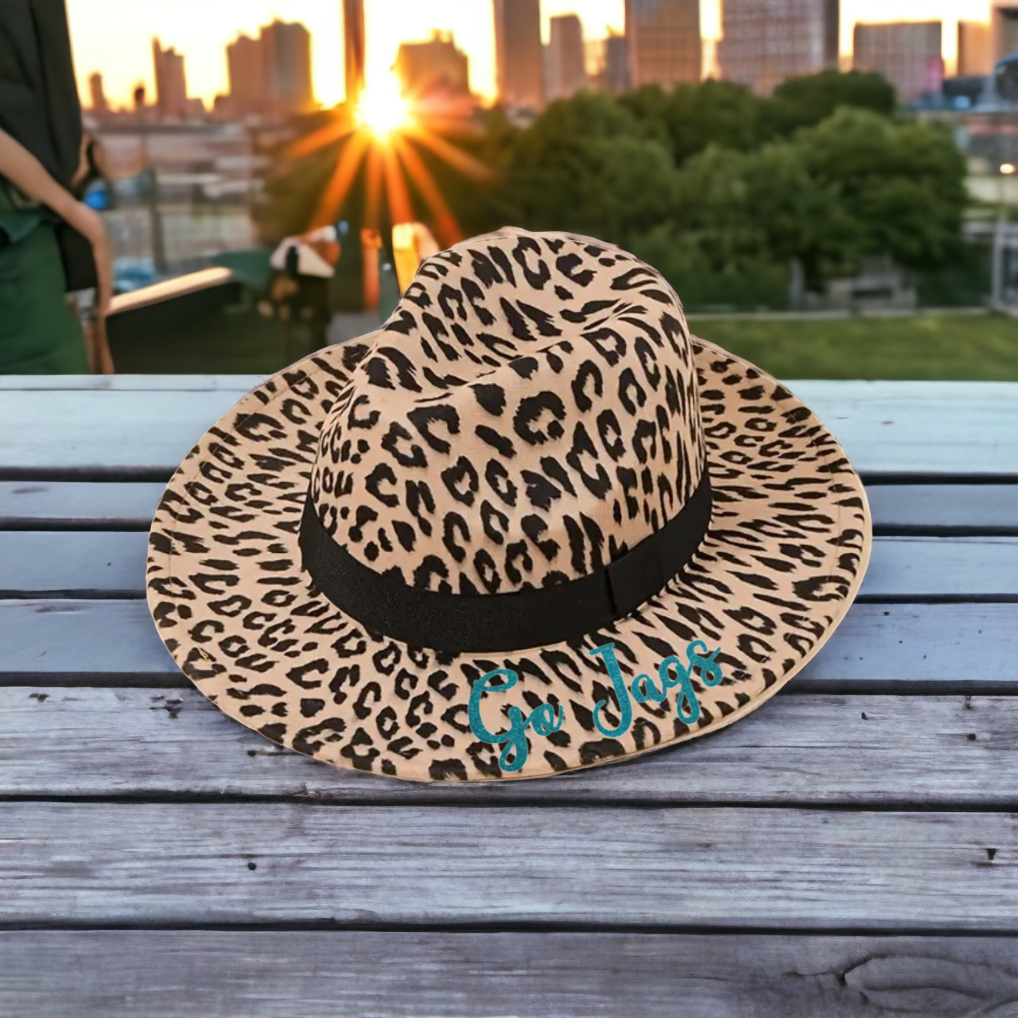 Leopard Print Women's Go Jags Fedora Hat