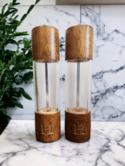 Custom Closing Gift Set- Acopa Marble and Acacia Wood with Salt and Pepper Grinders