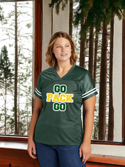 Green Bay Go Pack Go Women's Glitter Jersey