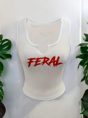 Feral Notched Neck Tank Top