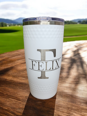 Custom Laser Engraved Dimpled Golf Ball 20 oz Tumbler