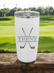 Custom Laser Engraved Dimpled Golf Ball 20 oz Tumbler