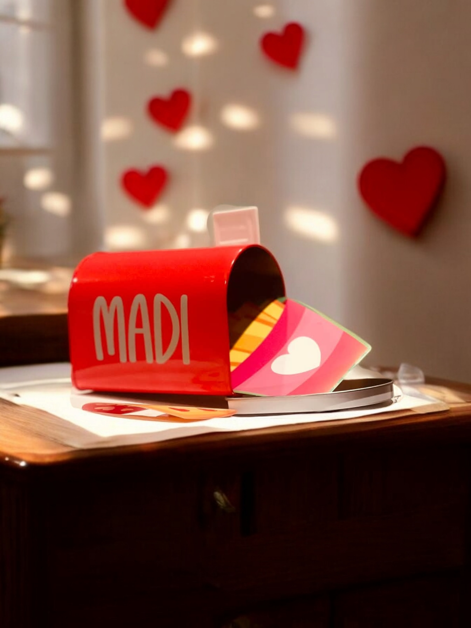 Custom Laser Engraved Kids Valentines Mailbox