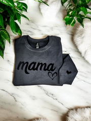 Black Monochromatic Mama Puff Shirt